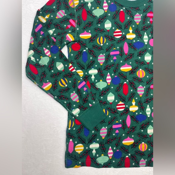 Hanna Andersson Sz L Christmas Ornament Pajama Long Sleeve Top Organic Cotton - Picture 7 of 9